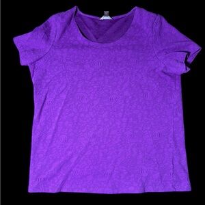 Purple Short-Sleeve Scoop Neck Top